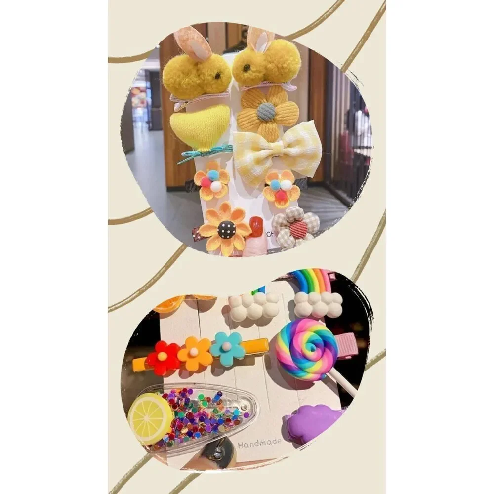 Bundle of ten randon hair clips